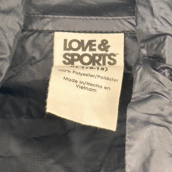 Love & Sports Womens Black track Windbreaker Jacket Size XL Polyester zip - Picture 3 of 9